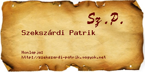Szekszárdi Patrik névjegykártya