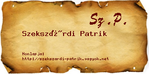 Szekszárdi Patrik névjegykártya